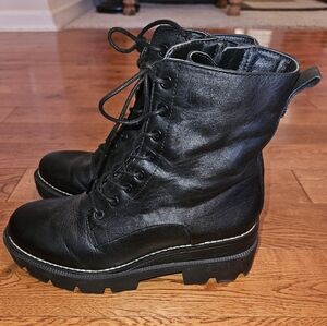 Sam Edelman Lace-up Leather Boots Size 6